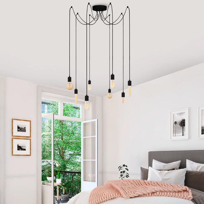 Dimehouse Hanglamp 8-lichts Zwart Metaal Maris