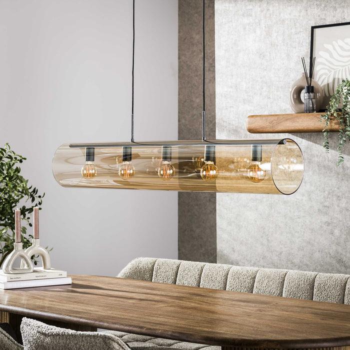 Dimehouse Hanglamp Cai 5-lichts Amber Glas