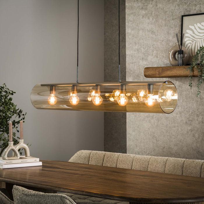 Dimehouse Hanglamp Cai 5-lichts Amber Glas