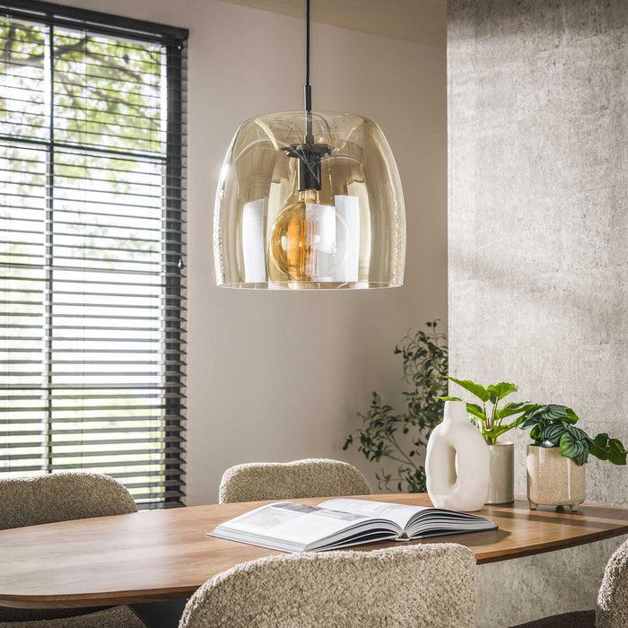 Dimehouse Hanglamp Dain 1-lichts Amberkleurig Glas