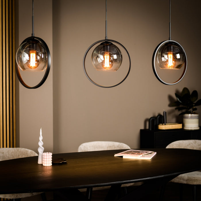 dimehouse Hanglamp Elif 3-lichts metaal smoke glas