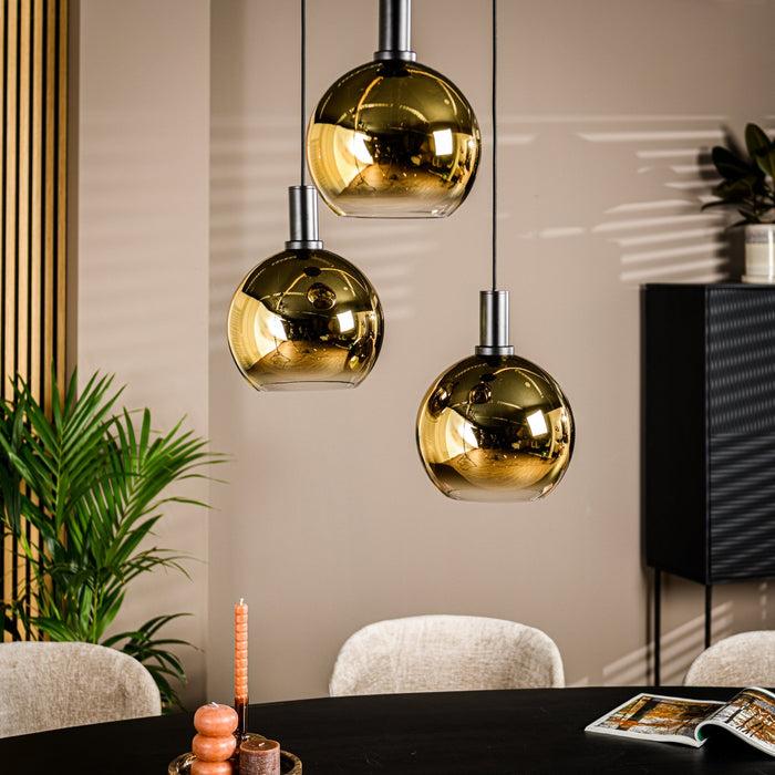 dimehouse Hanglamp Nala 3-lichts getrapt glas goud