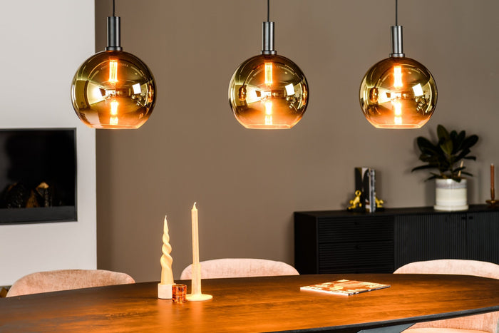 Dimehouse Hanglamp Nala 3-lichts Glas Goud