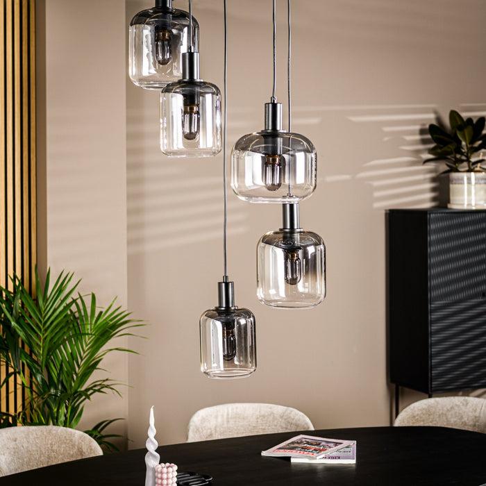 dimehouse Hanglamp Tyra 5-lichts smoke glas