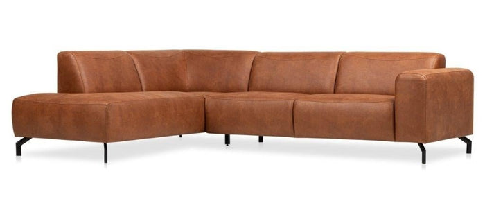 Dimehouse Hoekbank Barin Cognac Microvezel Links