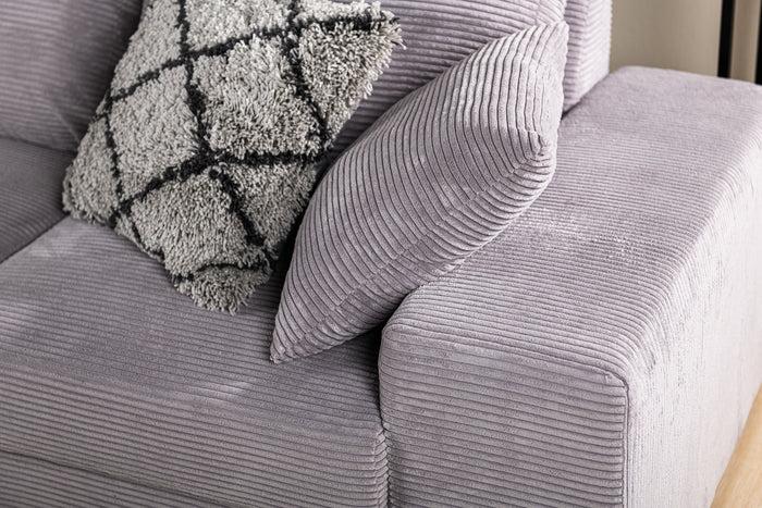 Dimehouse Hoekbank Cambridge Ribstof Grijs Links