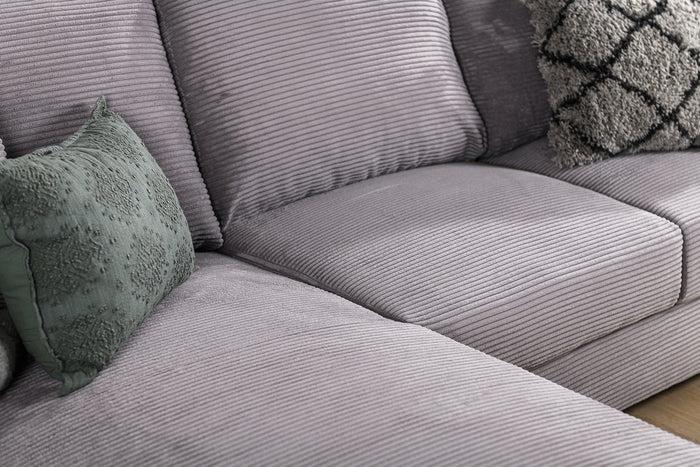 Dimehouse Hoekbank Cambridge Ribstof Grijs Links