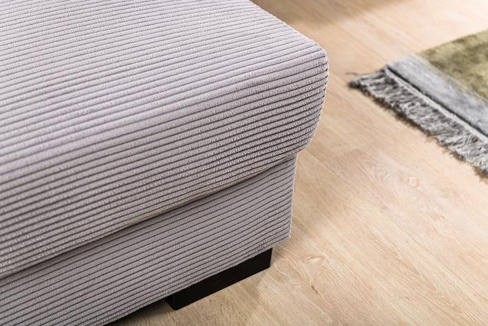 Dimehouse Hoekbank Cambridge Ribstof Grijs Links