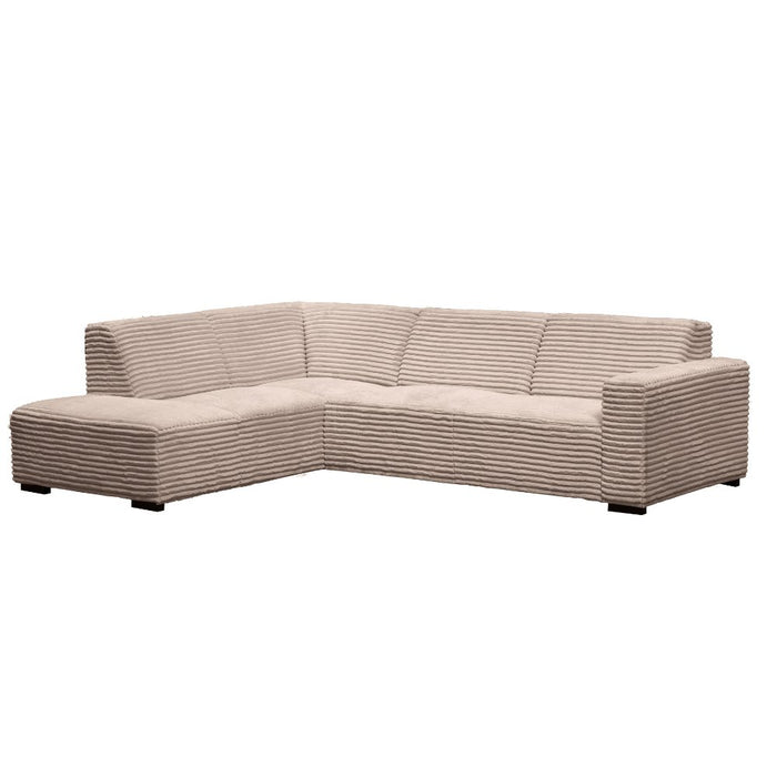 dimehouse Hoekbank Gavi ribstof beige links