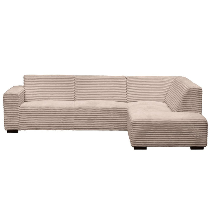 Dimehouse Hoekbank Gavi Ribstof Beige Rechts