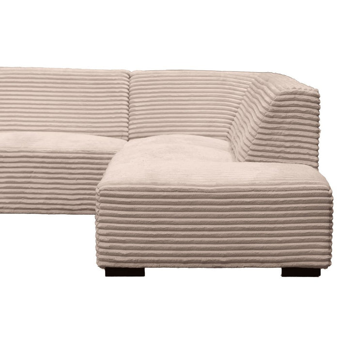 Dimehouse Hoekbank Gavi Ribstof Beige Rechts