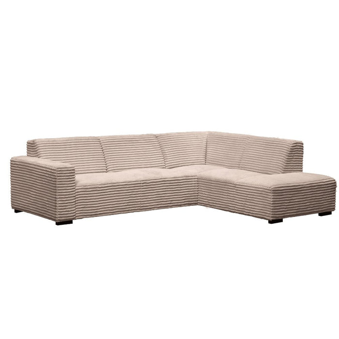 dimehouse Hoekbank Gavi ribstof beige rechts