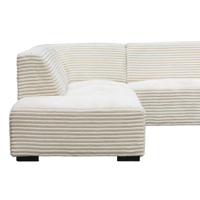 Dimehouse Hoekbank Gavi Ribstof Crème Links