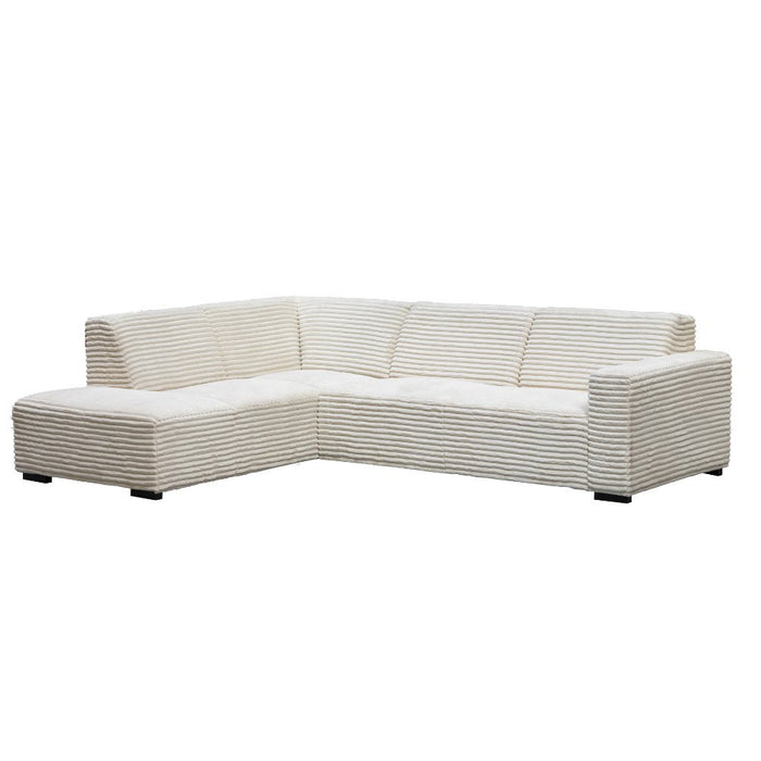 dimehouse Hoekbank Gavi ribstof crème links