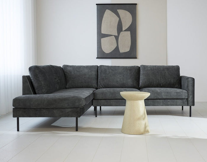Dimehouse Hoekbank Gaya Velvet Antraciet Links