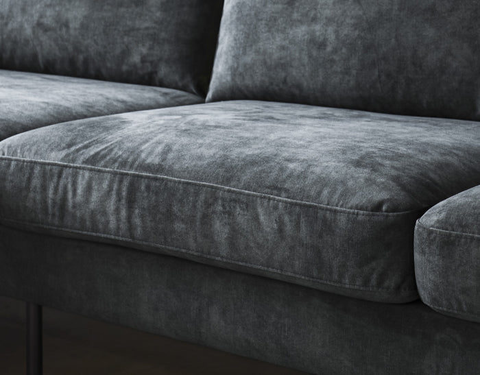 Dimehouse Hoekbank Gaya Velvet Antraciet Links