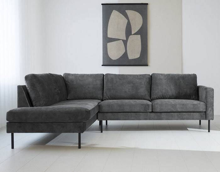 Dimehouse Hoekbank Gaya Velvet Antraciet Links