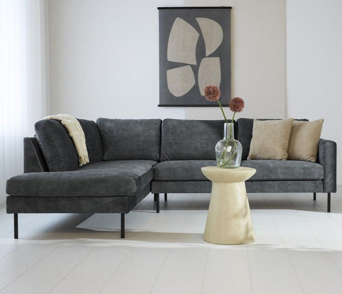 dimehouse Hoekbank Gaya velvet antraciet links