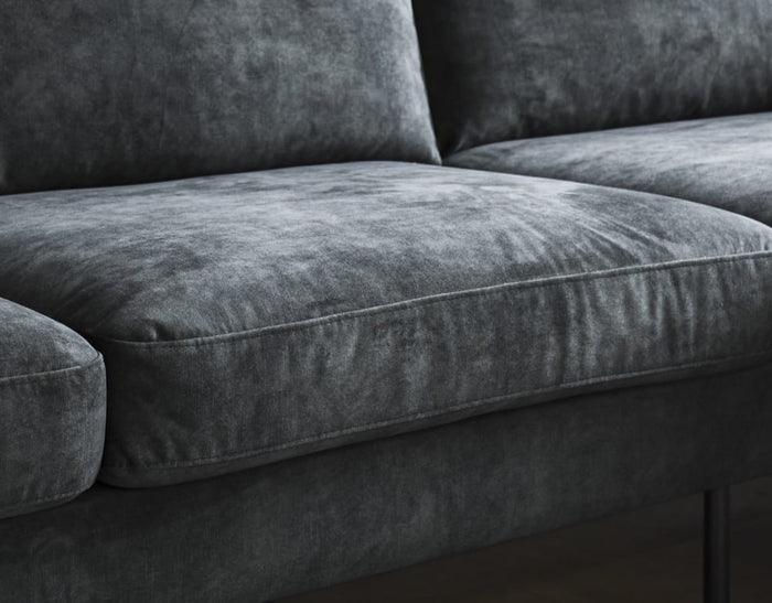 Dimehouse Hoekbank Gaya Velvet Antraciet Rechts