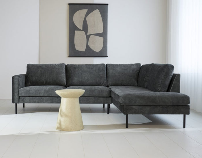 Dimehouse Hoekbank Gaya Velvet Antraciet Rechts