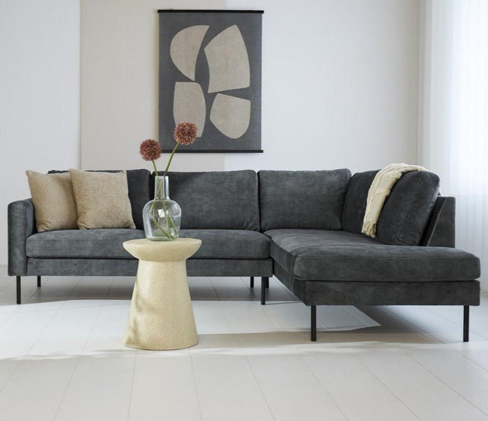 dimehouse Hoekbank Gaya velvet antraciet rechts
