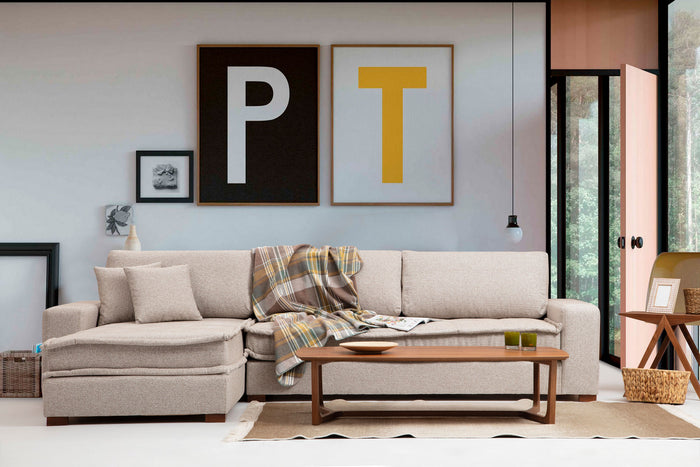 dimehouse Hoekbank Lena Sand Beige Links