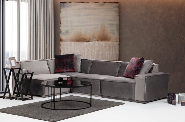 dimehouse Hoekbank Links Lego Grijs Velvet