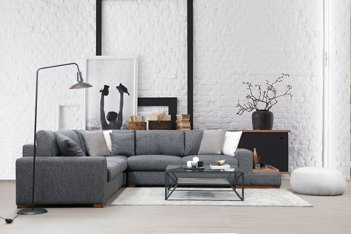 Dimehouse Hoekbank Loop Antraciet - Met Tafel Rechts