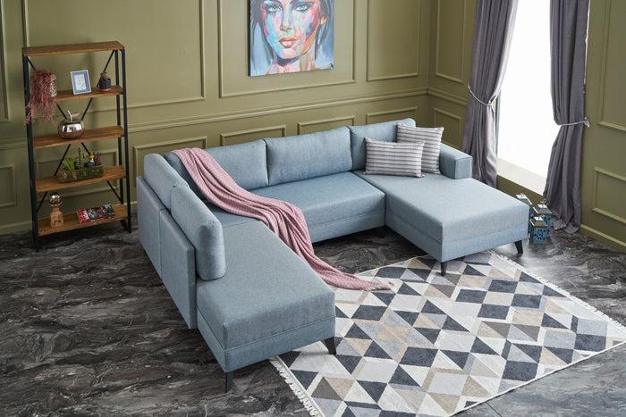 Dimehouse Hoekbank Met Slaapfunctie Efsun Blauw