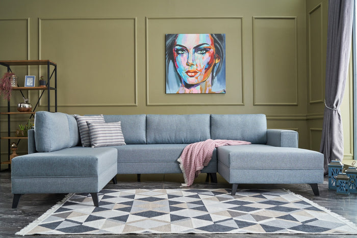 dimehouse Hoekbank met slaapfunctie Efsun Blauw