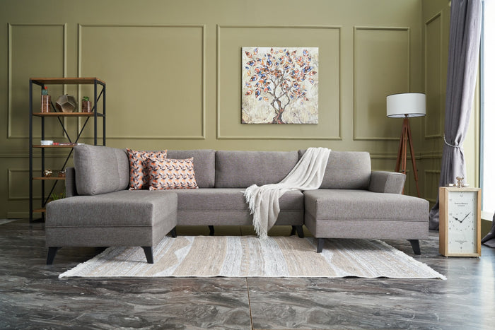 dimehouse Hoekbank met slaapfunctie Eris Bruin