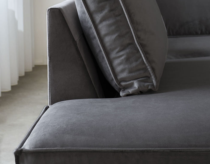 Dimehouse Hoekbank Quinn Velvet Antraciet Links