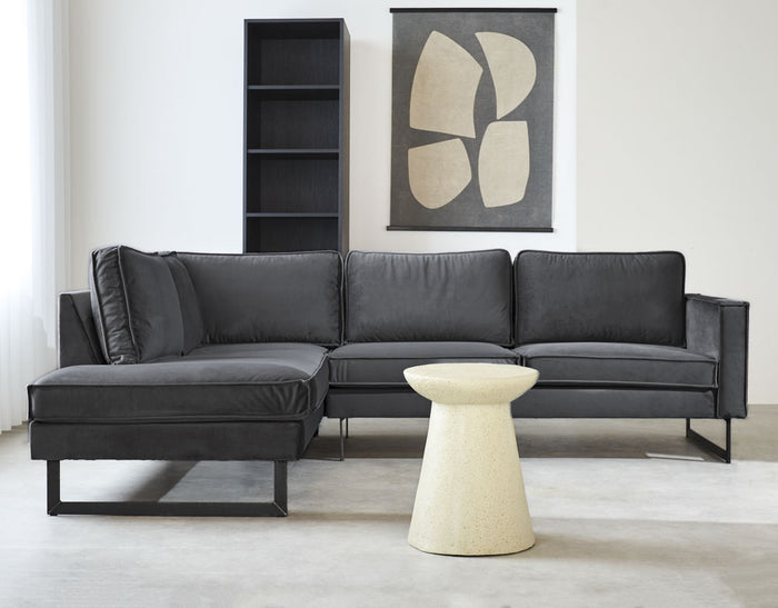 Dimehouse Hoekbank Quinn Velvet Antraciet Links