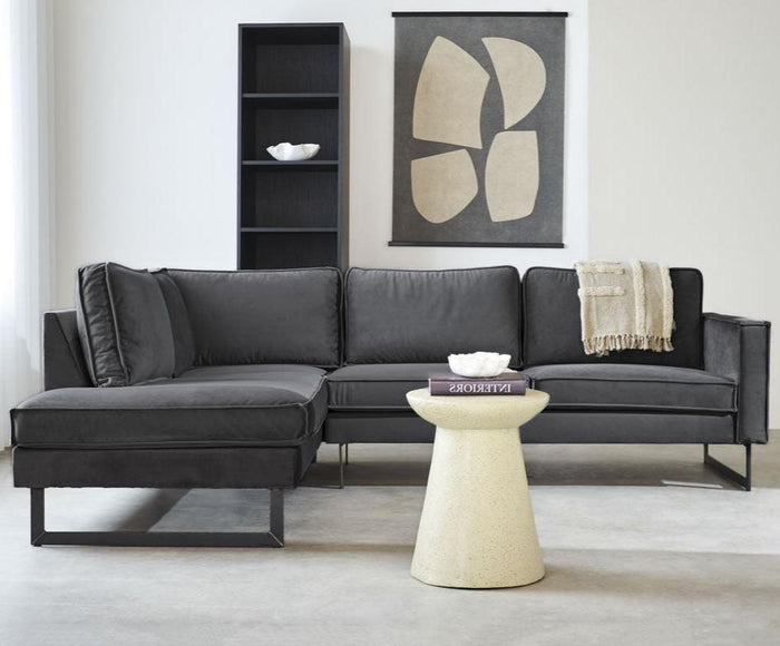 dimehouse Hoekbank Quinn velvet antraciet links