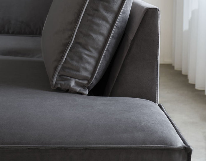 Dimehouse Hoekbank Quinn Velvet Antraciet Rechts