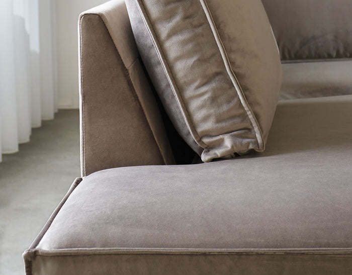 Dimehouse Hoekbank Quinn Velvet Taupe Links