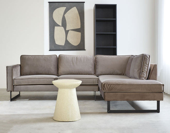 Dimehouse Hoekbank Quinn Velvet Taupe Rechts
