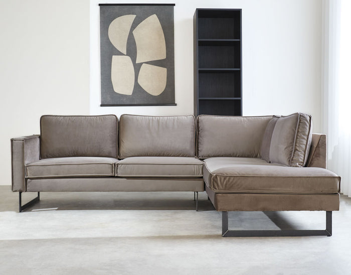 Dimehouse Hoekbank Quinn Velvet Taupe Rechts