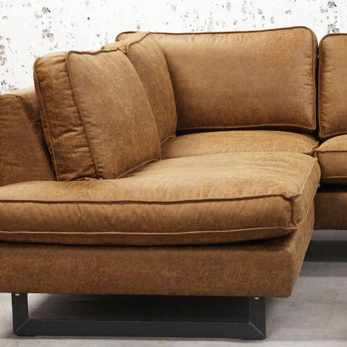 Dimehouse Hoekbank Tulin Cognac Microvezel Links