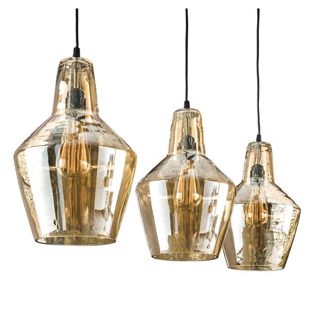 Dimehouse Industriële Hanglamp Dace 3-lichts Amber