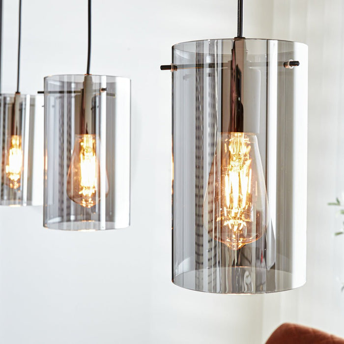 Dimehouse Industriële Hanglamp Hugo Smokey Glas