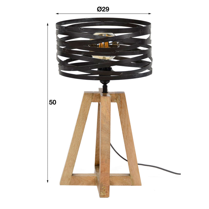 Dimehouse Industriële Houten Tafellamp Twist