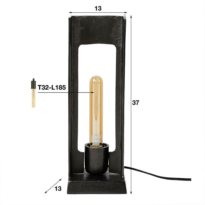 Dimehouse Industriële Tafellamp Hanno Zwart Metaal