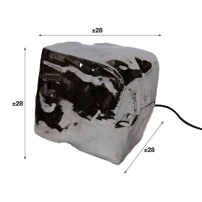 Dimehouse Industriële Tafellamp Rocks Chrome Glas