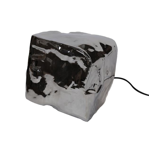 Dimehouse Industriële Tafellamp Rocks Chrome Glas