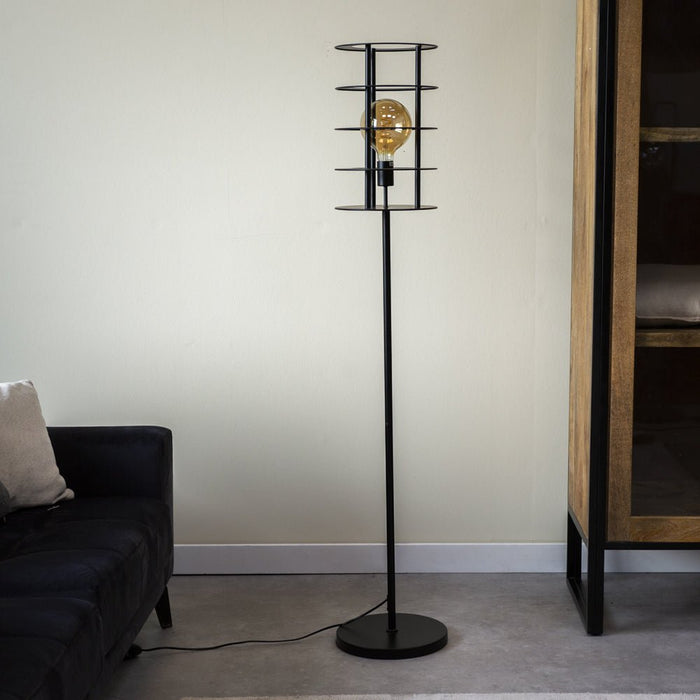 Dimehouse Industriële Vloerlamp Maya Zwart Metaal