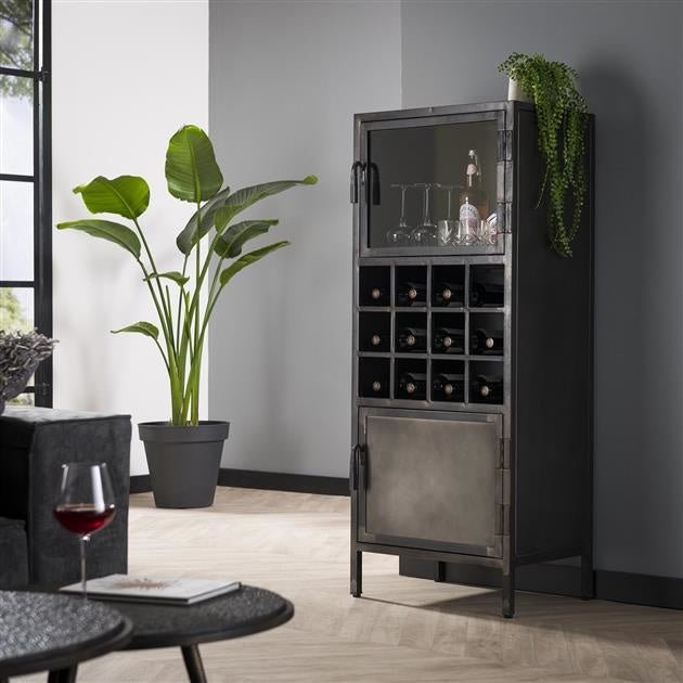 dimehouse Industriële Wijnkast Finye Metaal