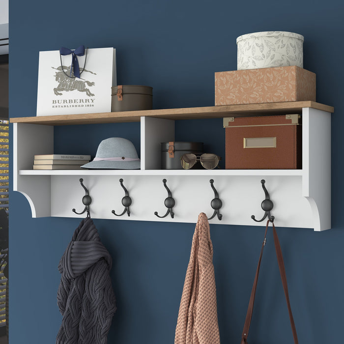 dimehouse Kapstok Hally Wit 15-haaks - Twee vakken