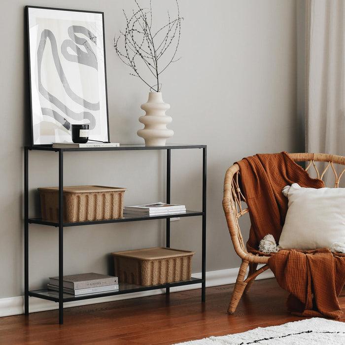 dimehouse Kaptafel Avignon Zwart Glas 100x85x30 cm