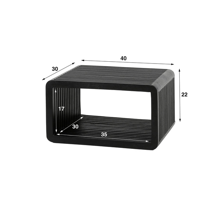 Dimehouse Nachtkastje Zwart Hangend Teakhout Dex